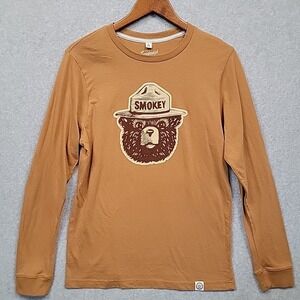LANDMARK PROJECT Smokey The Bear LS T-Shirt Size M Mustard Yellow Sustainable